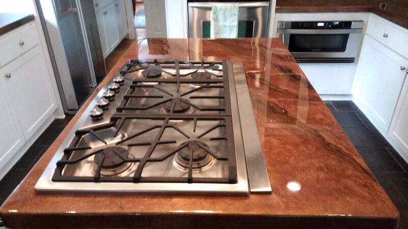 close up image of Epoxy resin countertop