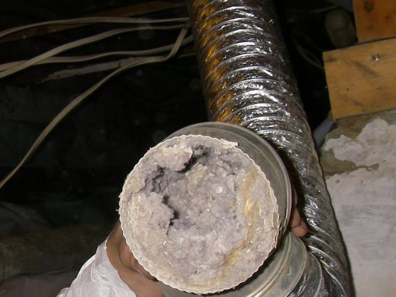 lint filled dryer vent hose