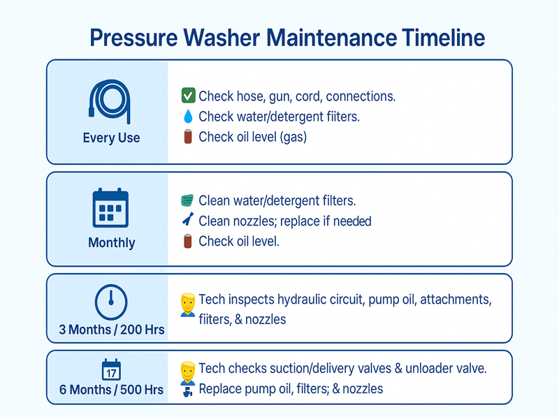 pressure washer maintenance schedule