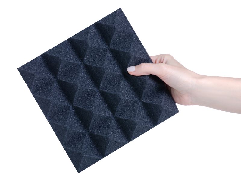 Noise acoustic foam in hand 

