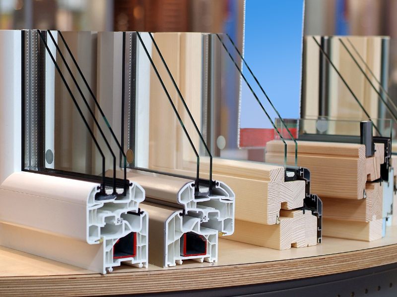 Window frames for thermo-acoustic insulation with double glazing